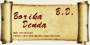 Borika Denda vizit kartica